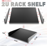 12U 19-Inch Open Frame AV Rack with Shelves, Wheels & Hardware